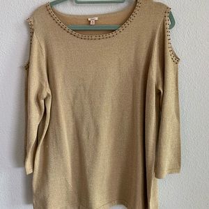 Reba sparkling gold top